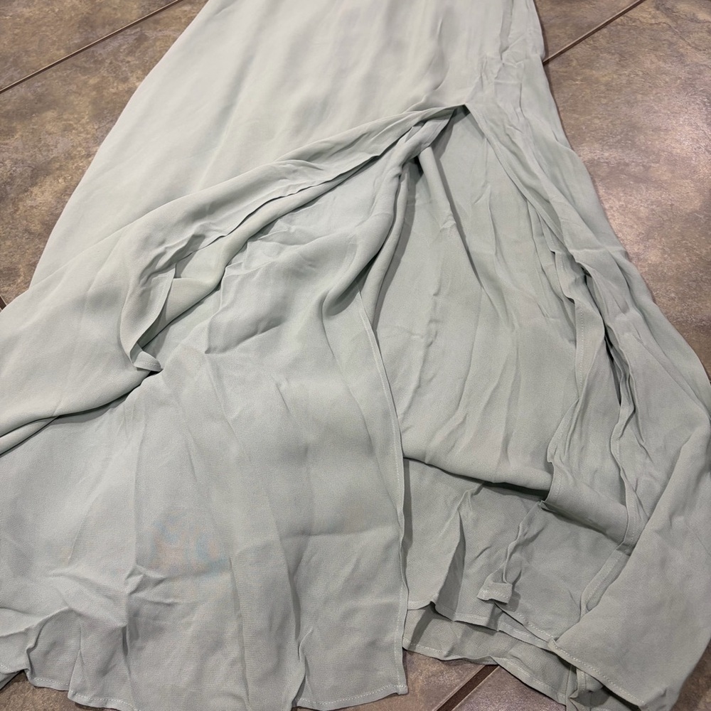Reformation Celadon Green Blue Westerly Tie Strap Maxi Gown Dress Sz 10 Wedding - Picture 11 of 16